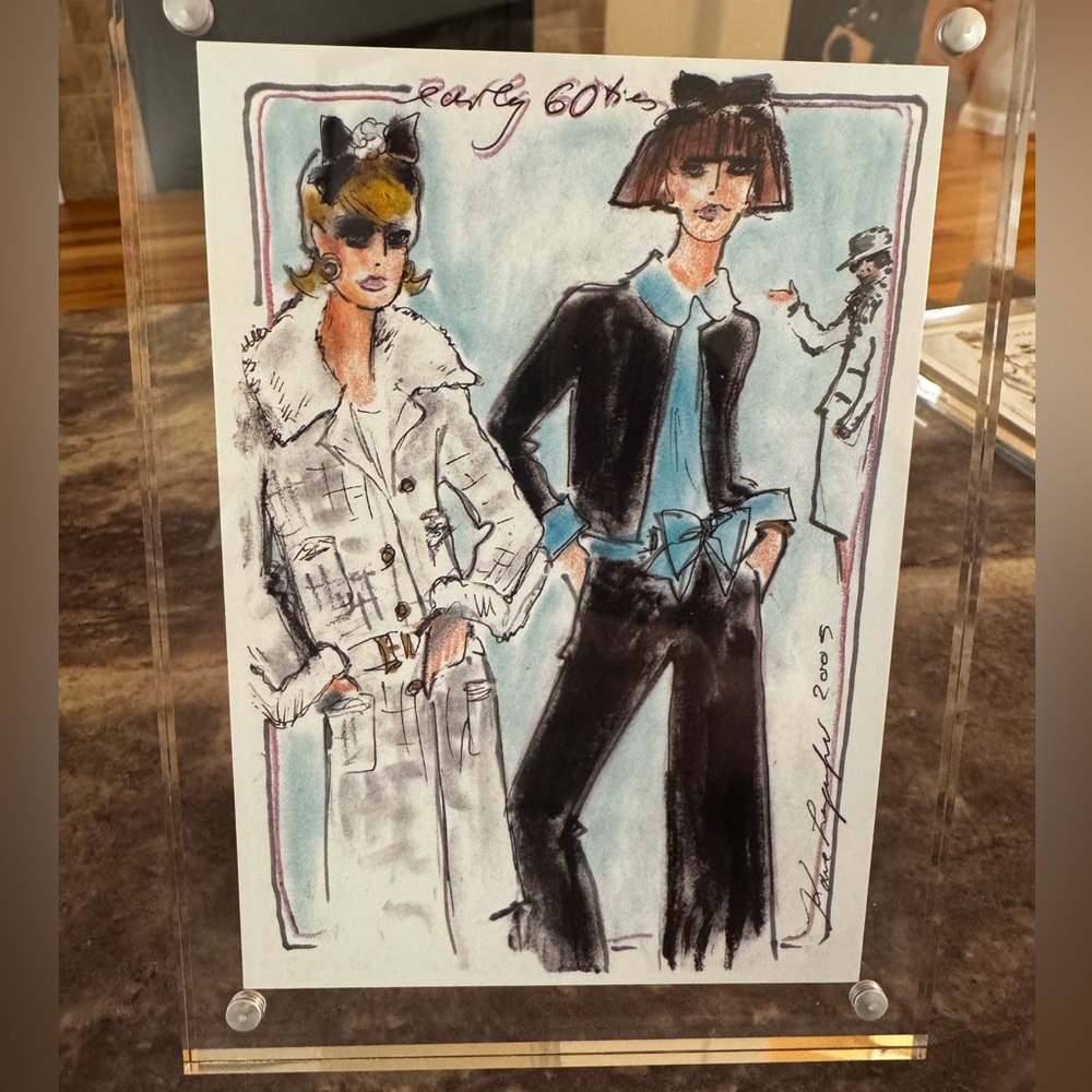 Chanel Framed Postcard Karl Lagerfeld Metropolitan Museum 2005 “Early Sixties”